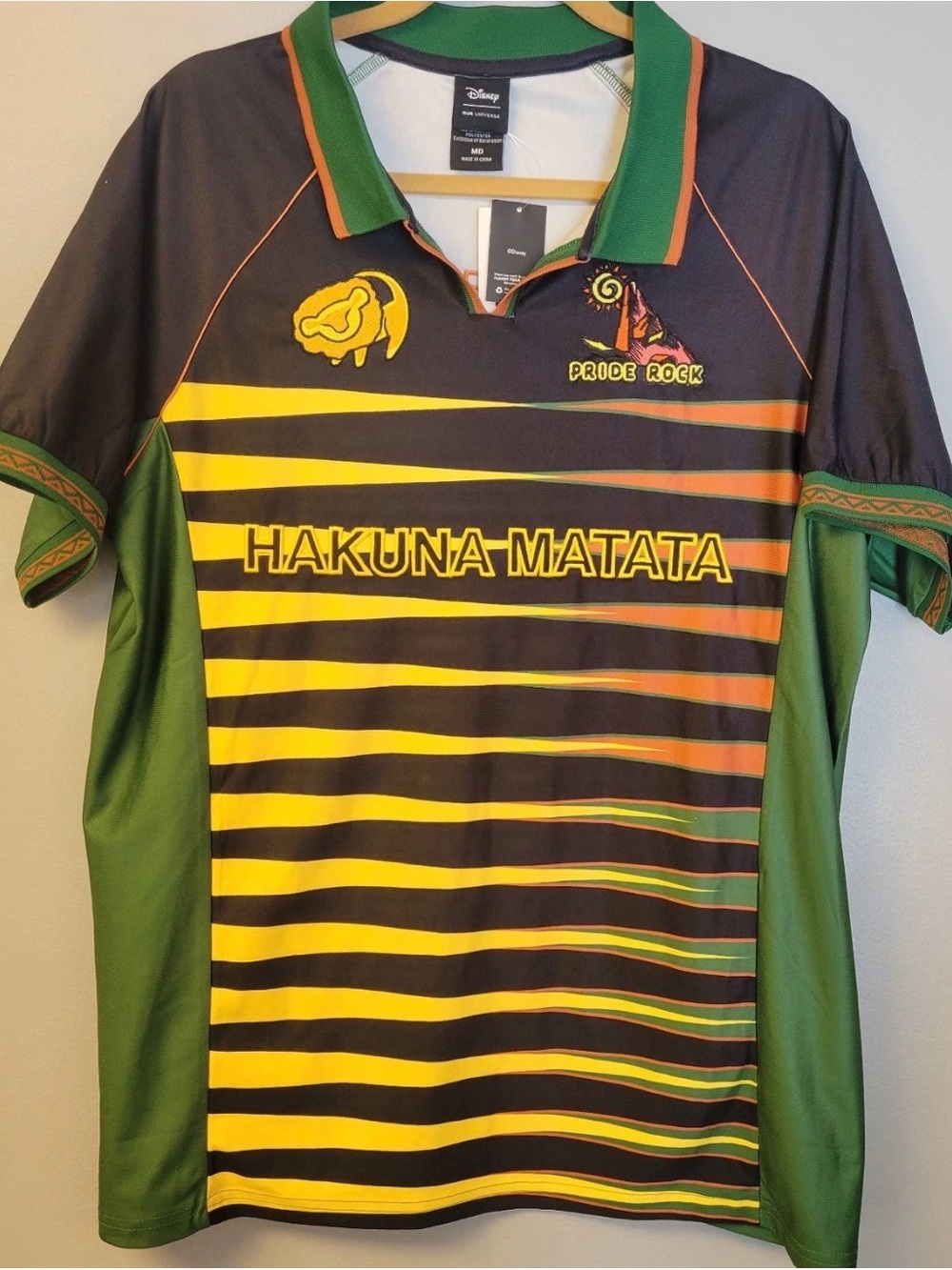 Disney The Lion King Mufasa #94 Jersey Polo Shirt Medium Rugby Soccer Boxlunch